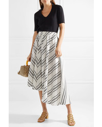 Apiece Apart Turkanna Asymmetric Striped Linen And Midi Skirt