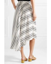 Apiece Apart Turkanna Asymmetric Striped Linen And Midi Skirt