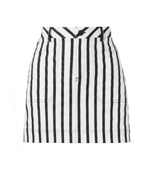 Alice + Olivia Gail Striped Cotton Blend Twill Mini Skirt