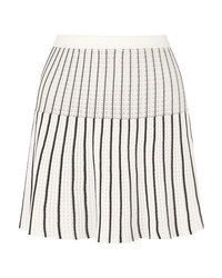 Sonia Rykiel Striped Ribbed Knit Cotton Blend Mini Skirt
