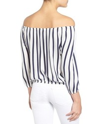 Cupcakes And Cashmere Eleni Stripe Off The Shoulder Top