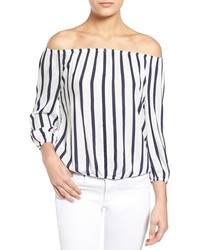 Cupcakes And Cashmere Eleni Stripe Off The Shoulder Top