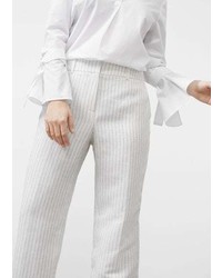 Violeta BY MANGO Striped Linen Blend Trousers