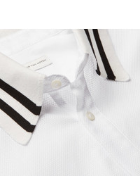 Dries Van Noten Mesh Panelled Cotton Poplin Polo Shirt