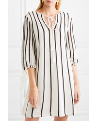 See by Chloe Tasseled Striped Cotton Blend Mini Dress