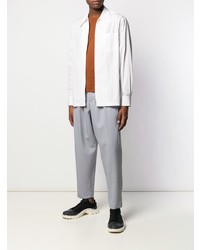 Marni Pinstripe Zipped Shirt Jacket