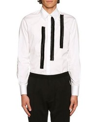DSQUARED2 Contrast Ruched Trim Woven Shirt White
