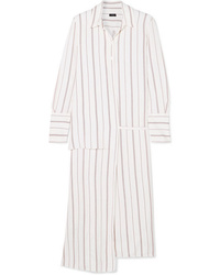 Joseph Claudi Asymmetric Striped Poplin Wrap Dress