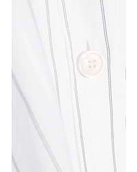 Acne Studios Diede Pinstriped Cotton Jacquard Shirt Dress White