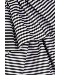 Preen by Thornton Bregazzi Shona Ruffled Striped Cotton Shirt Dress White
