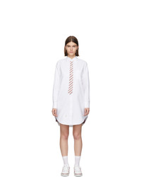 Thom Browne White Trompe Loeil Tie Shirt Dress