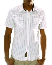 191 Unlimited 191 Unlimted White Striped Shirt