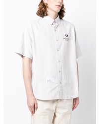 AAPE BY A BATHING APE Aape By A Bathing Ape Striped Logo Patch Cotton Shirt