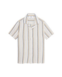 WAX LONDON Didcot Stripe Short Sleeve Button Up Camp Shirt