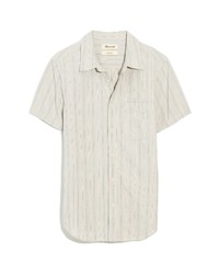 Madewell Perfect Crinkle Cotton Short Sleeve Button Up Shirt In Glassware Blue At Nordstrom