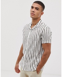 Burton Menswear Shirt With Stripes In Ecru