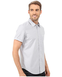 Calvin Klein Short Sleeve Dot Dobby Stripe Woven Shirt