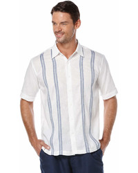 Cubavera Short Sleeve Linen Vertical Stripe