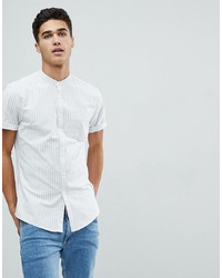 ASOS DESIGN Stretch Slim Oxford Stripe Shirt In Bluewhite