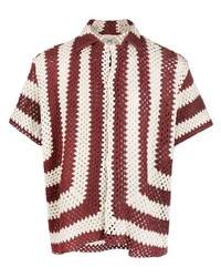 Bode Striped Crochet Knit Shirt