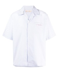 Marni Striped Logo Embroidered Bowling Shirt