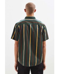 Urban Outfitters Uo 90s Vertical Stripe Short Sleeve Button Down Shirt