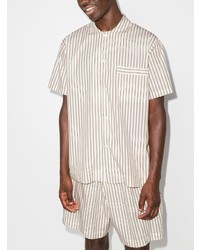 Tekla Vertical Stripe Short Sleeve Pajama Shirt