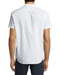 Theory Zack S Shift Grid Short Sleeve Sport Shirt White