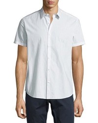 Theory Zack S Shift Grid Short Sleeve Sport Shirt White