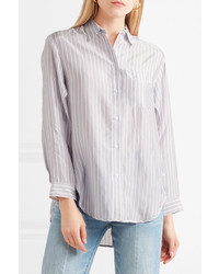 Maje Celina Striped Satin Shirt