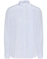Valentino Garavani Scarf Detail Striped Silk Shirt