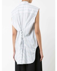 Tome Striped Sleeveless Lace Back Shirt