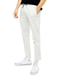 White Vertical Striped Sweatpants