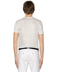John Varvatos Striped Linen Jersey T Shirt