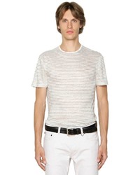 John Varvatos Striped Linen Jersey T Shirt