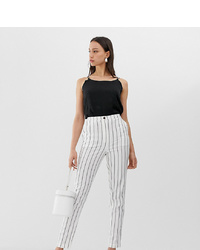 Asos Tall Asos Design Tall Striped Linen Slim Cigarette Trousers