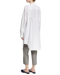 Acne Studios Deide Pinstripe Cotton Tunic Shirt White