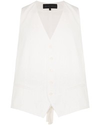 Ann Demeulemeester Short Sleeved Cotton Button Down Waistcoat Shirt