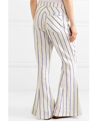 Rosie Assoulin Striped Linen Flared Pants