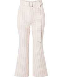 Orseund Iris Cropped Pinstriped Wool Blend Flared Pants