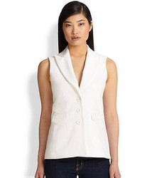 Saks Fifth Avenue Collection Fitted Pique Vest