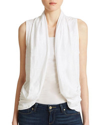 DKNY Jeans White Cotton Mesh Vest
