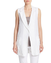 DKNY Pure Single Button Linen Vest