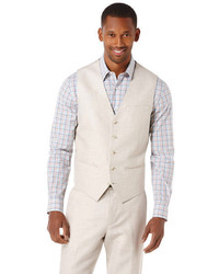 Perry Ellis Linen Cotton Herringbone Suit Vest