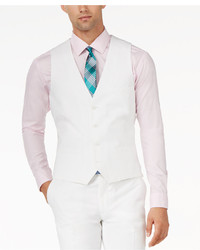 Bar III White Solid Cotton Slim Fit Vest Only At Macys