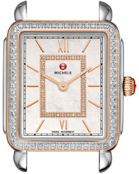 Michele 16mm Deco Ii Midsize Diamond Watch Head Rose Goldsilver