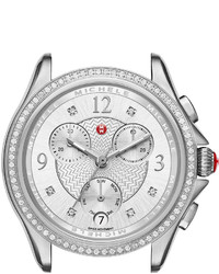 Michele 37mm Belmore Stainless Steel Chronograph Watch Head With Diamonds