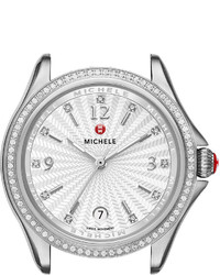 Michele 37mm Belmore Stainless Steel Watch Head With Diamonds