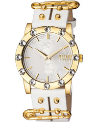 Versus By Versace Miami Crystal Round 40mm Watch Goldenwhite