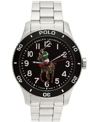 Polo Ralph Lauren Silver Black The Polo 42mm Watch